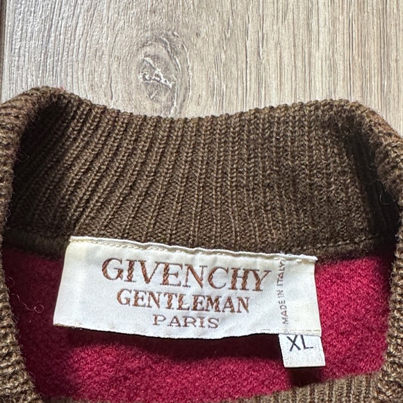 Vintage Givenchy Men's Deep Red Crewneck Sweater - Picture 3 of 9